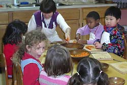 Cutting vegetables on soup day